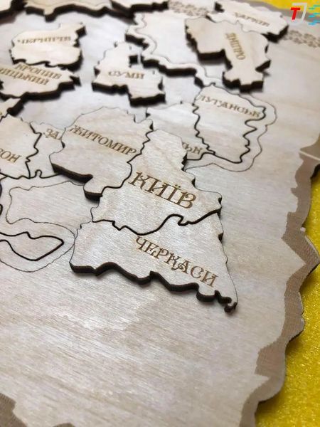 Карта-пазл Україна, фанера, т. 8 мм, розмір 30х22 см. TERMOIZOL&reg; 134 фото